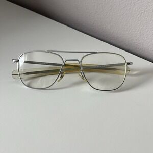 Randolph Engineering Aviator Matte Chrome Eyeglass Frames AF 52-20 140mm USA